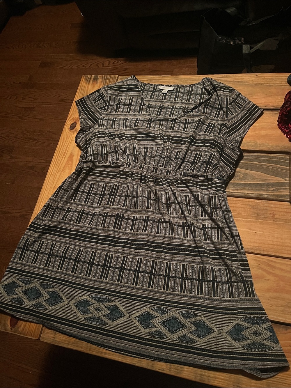 Liz Lange for Target Black and Navy Geometric Maternity Dress
